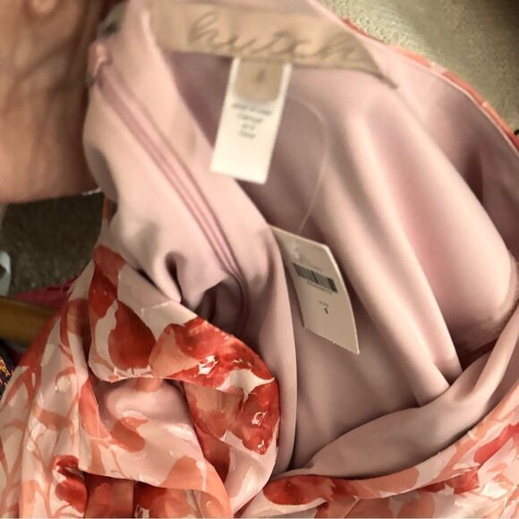 NWT ANTHROPOLOGIE HUTCH Floral V Neck Flared Bell Sleeve Mini Dress Amora 4 - Picture 2 of 5